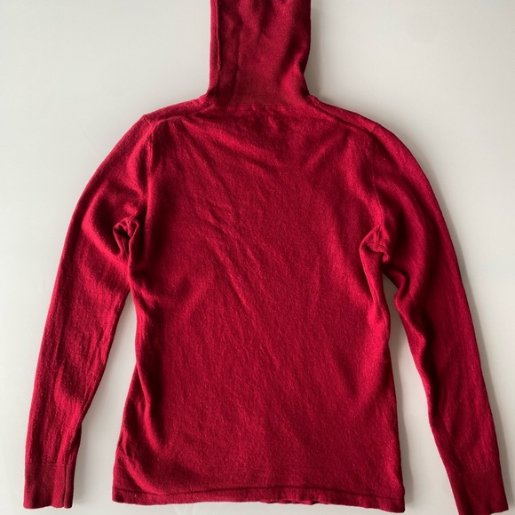 Red merino wool turtleneck sweater - Picture 3 of 4